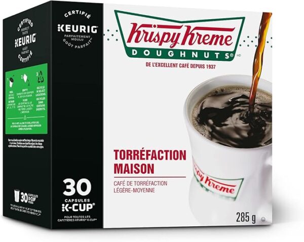 Krispy Kreme Doughnuts Smooth House Roast Single Serve Keurig Certified K-Cup pods for Keurig brewers, 30 Count (Pack of 1) - Image 2
