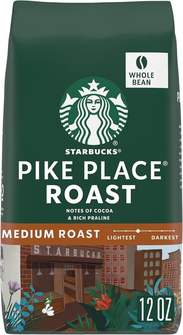Starbucks Pike Place Roast, Whole Bean, 12 oz. Bag